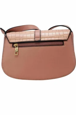 Cross-Body Bags*SVNX Croc Saddle Crossbody with Padlock Pink