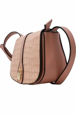 Cross-Body Bags*SVNX Croc Saddle Crossbody with Padlock Pink