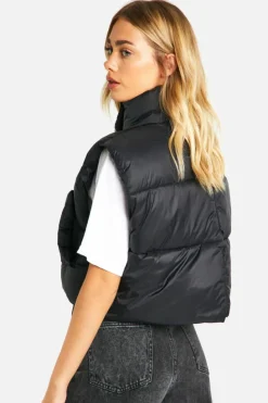 Up To 80% Off Winter Warmers|Gilets*boohoo Cropped Padded Gilet black