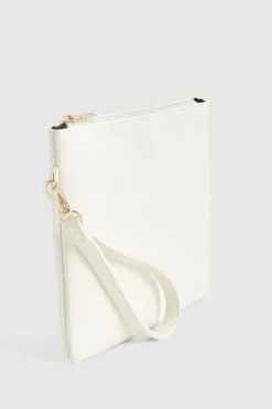 Handbags|Clutch Bags*boohoo Cross Hatch Zip Top Clutch Bag white