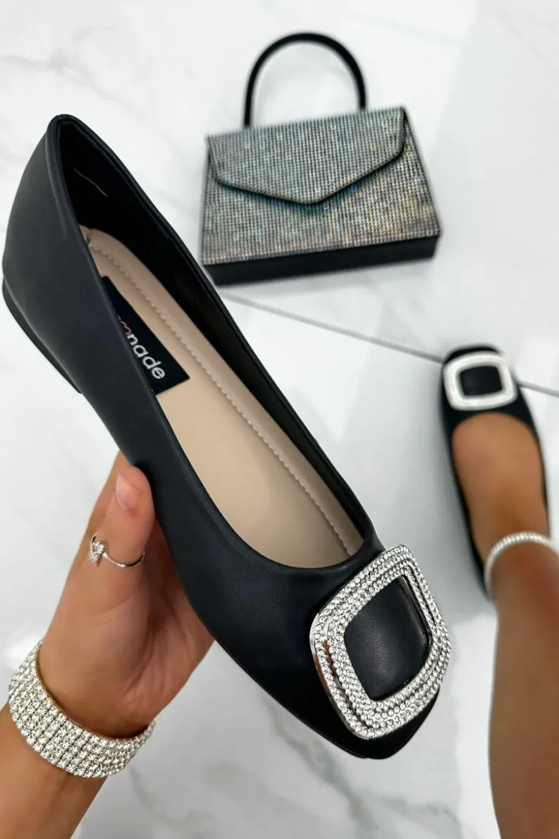 Flats*Love Lemonade Crystal Cubic Dolly Shoes Black