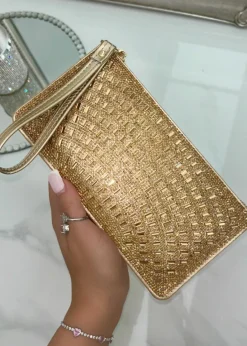 Handbags*Love Lemonade Crystal Disco Ball Clutch Purse Rose Gold