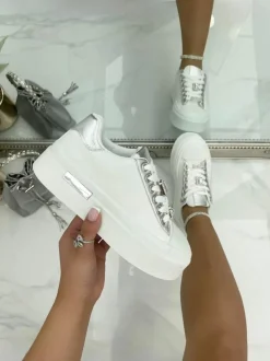 Trainers*Love Lemonade Crystal Love Platform Trainers White