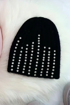 Hats & Gloves|Hats & Gloves*Love Lemonade Crystal Luxe Knitted Beanie Hat Black