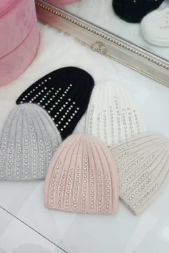 Hats & Gloves|Hats & Gloves*Love Lemonade Crystal Luxe Knitted Beanie Hat Black