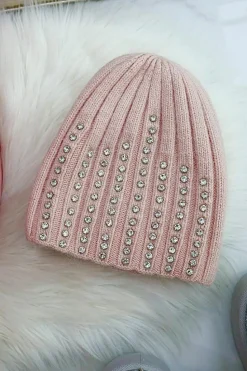 Hats & Gloves|Hats & Gloves*Love Lemonade Crystal Luxe Knitted Beanie Hat Pink