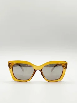 Sunglasses*SVNX Crystal Mustard Cateye Sunglasses Light Sand