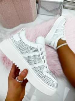 Trainers*Love Lemonade Crystal Shine Trainers White