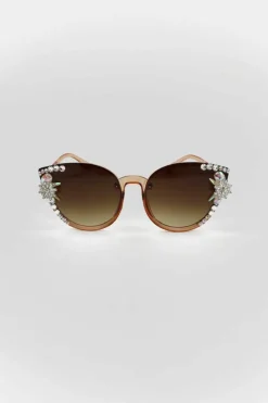 Sunglasses*Love Lemonade Crystal Sparkle Sunglasses Tan