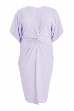Midi Dresses*Quiz Curve Knot Front Midi Dress Lilac