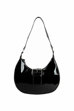 Shoulder Bags|Handbags*My Accessories London Curved Buckle Shoulder Bag Black