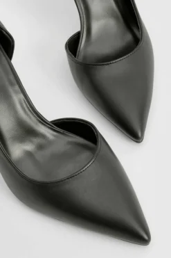 Heels*boohoo Cut Out Basic Mid Height Court black