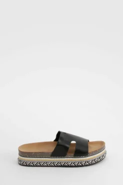 Sandals*boohoo Cut Out Detail Espadrille Sliders black