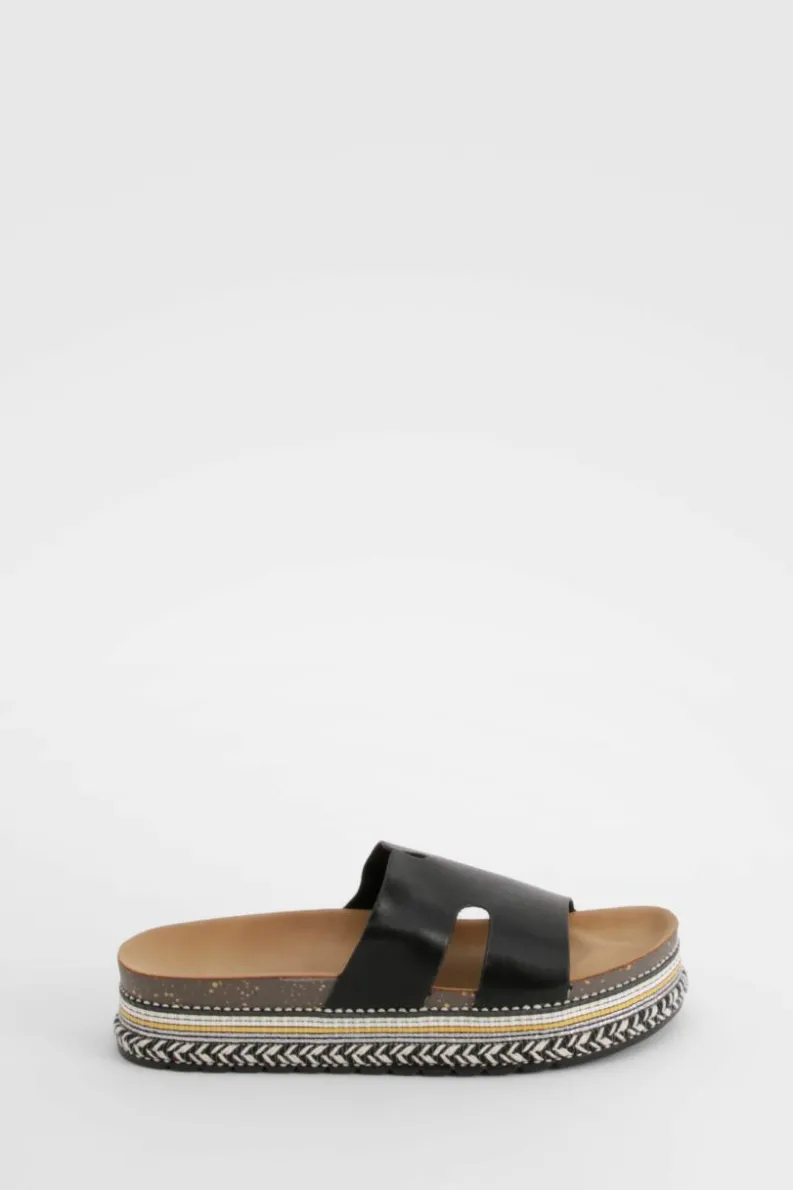 Sandals*boohoo Cut Out Detail Espadrille Sliders black