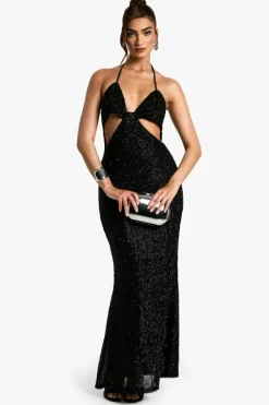 Maxi Dresses|Dresses*boohoo Cut Out Hand Embellished Maxi Dress black