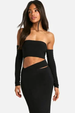 Bodycon Dresses*boohoo Cut Out Slinky Long Sleeve Maxi Dress black