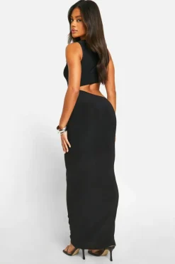Maxi Dresses*boohoo Cut Out Slinky Maxi Dress black