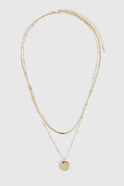 Necklaces*boohoo Dainty Layered Pendant Necklace gold