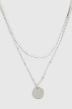 Necklaces*boohoo Dainty Layered Pendant Necklace silver
