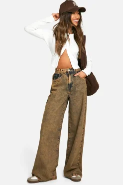 Up To 80% Off Winter Warmers|Jeans*boohoo wash Straight Leg Jean dark sand