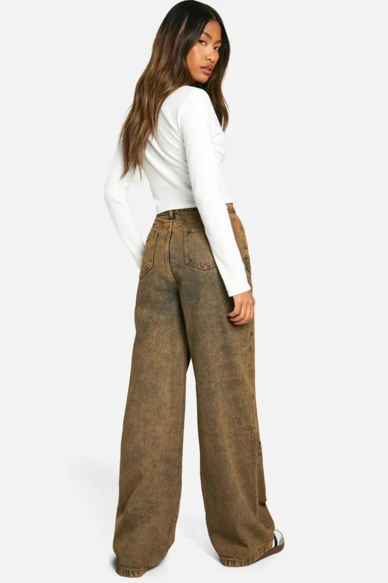 Up To 80% Off Winter Warmers|Jeans*boohoo wash Straight Leg Jean dark sand