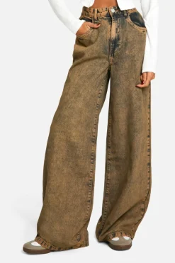 Up To 80% Off Winter Warmers|Jeans*boohoo wash Straight Leg Jean dark sand
