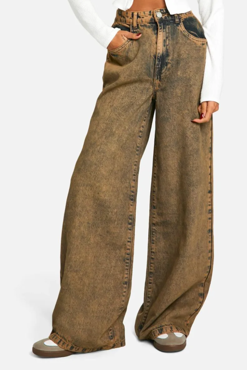 Up To 80% Off Winter Warmers|Jeans*boohoo wash Straight Leg Jean dark sand