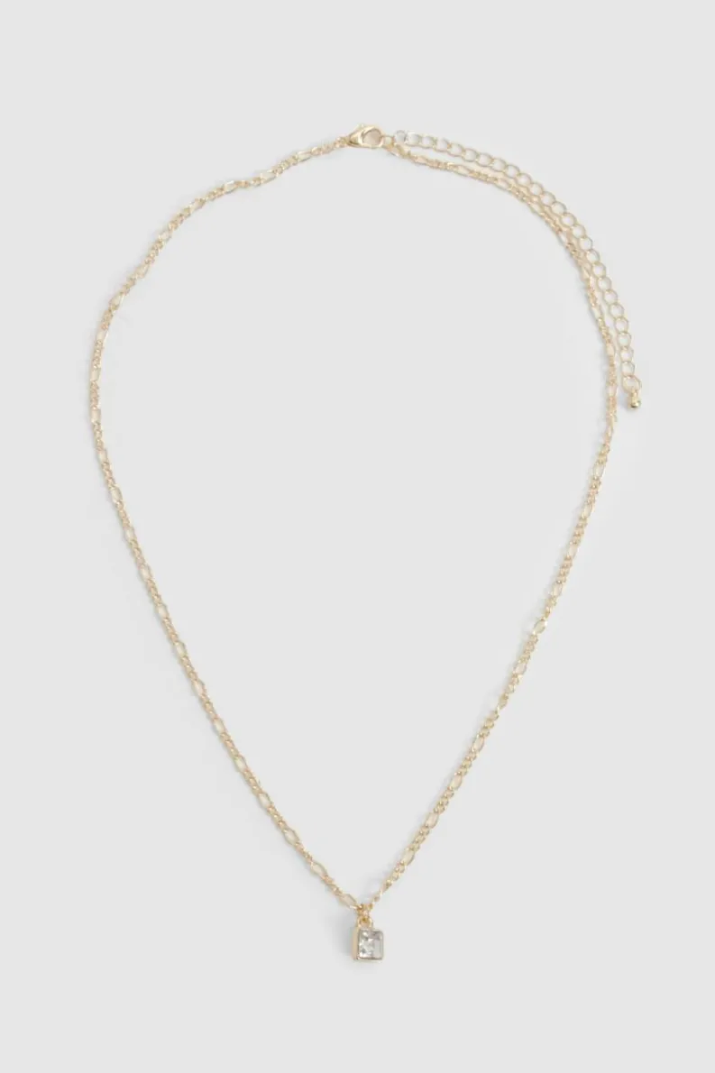 Necklaces*boohoo Delicate Diamante Necklace gold