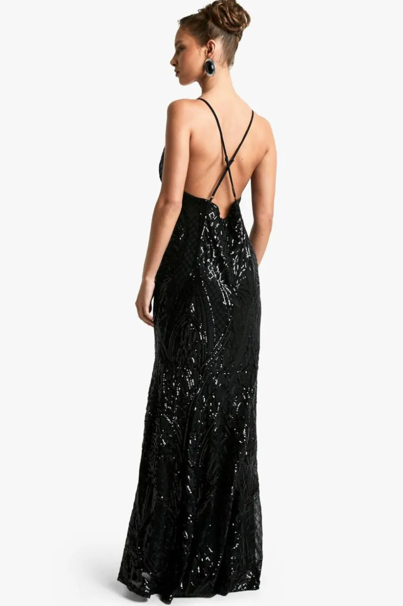 Maxi Dresses*boohoo Demask Plunge Strappy Maxi Dress black