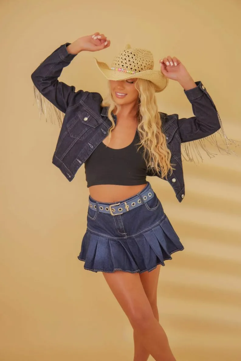Belts*My Accessories London Denim Eyelet Belt Blue