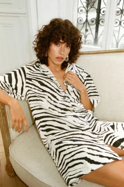 Shirt Dresses*NastyGal Denim Zebra Print Shirt Dress mono