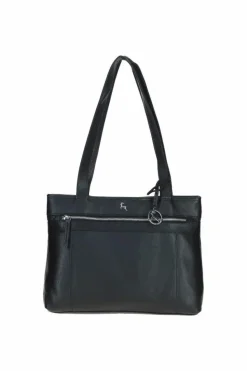 Shoulder Bags|Handbags*Ashwood Leather Derry' Classic Real Leather Zipped Shoulder Bag Black