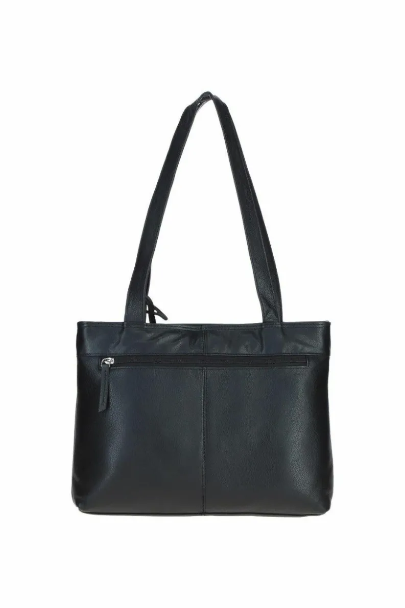 Shoulder Bags|Handbags*Ashwood Leather Derry' Classic Real Leather Zipped Shoulder Bag Black