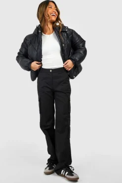 Up To 80% Off Winter Warmers|Puffer Jackets*boohoo Detail Hooded Puffer black