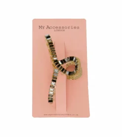 Hair Accessories*My Accessories London Diamanté Swirl Hair Clip Black