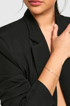 Bracelets*boohoo Diamante Clover Bracelet gold
