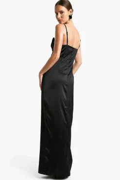 Bodycon Dresses*boohoo Diamante Heart Satin Maxi Dress black