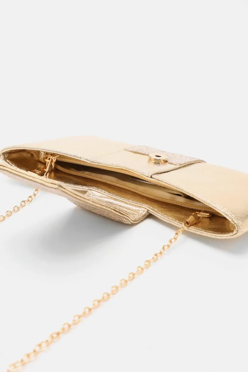 Handbags|Clutch Bags*Quiz Diamante Jewel Bow Bag Gold