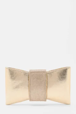 Handbags|Clutch Bags*Quiz Diamante Jewel Bow Bag Gold
