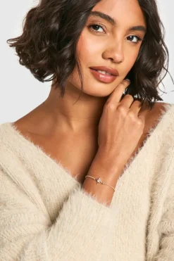 Bracelets*boohoo Diamante Mini Star Toggle Bracelet gold
