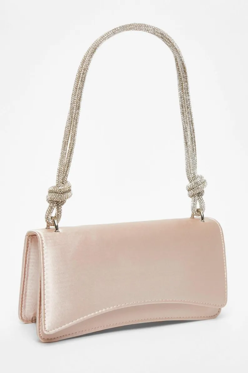 Shoulder Bags|Handbags*Quiz Diamante Shoulder Bag Off White