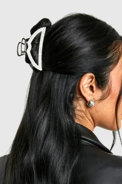 Hair Accessories*boohoo Diamante Hair Claw Clip silver