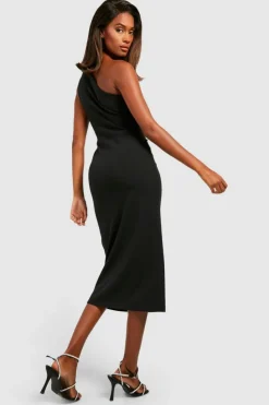 Bodycon Dresses|Midi Dresses*boohoo Diamante Trim One Shoulder Midi Dress black