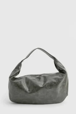 Handbags|Tote Bags*boohoo Distressed Faux Leather Slouchy Tote Bag charcoal