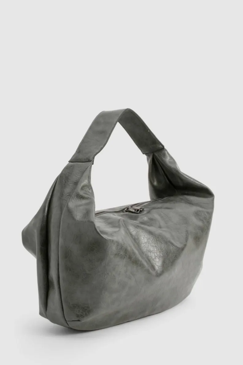 Handbags|Tote Bags*boohoo Distressed Faux Leather Slouchy Tote Bag charcoal