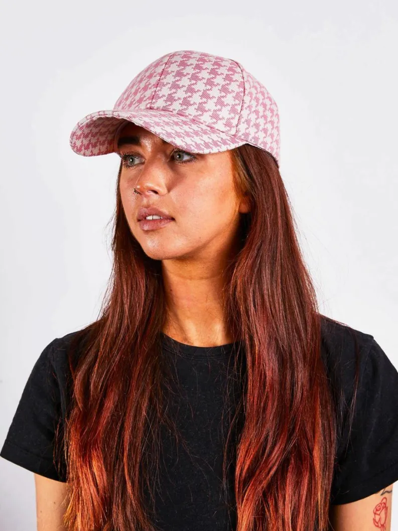 Hats & Gloves|Hats & Gloves*SVNX Dog Tooth Baseball Cap In Digital Lavender Pink