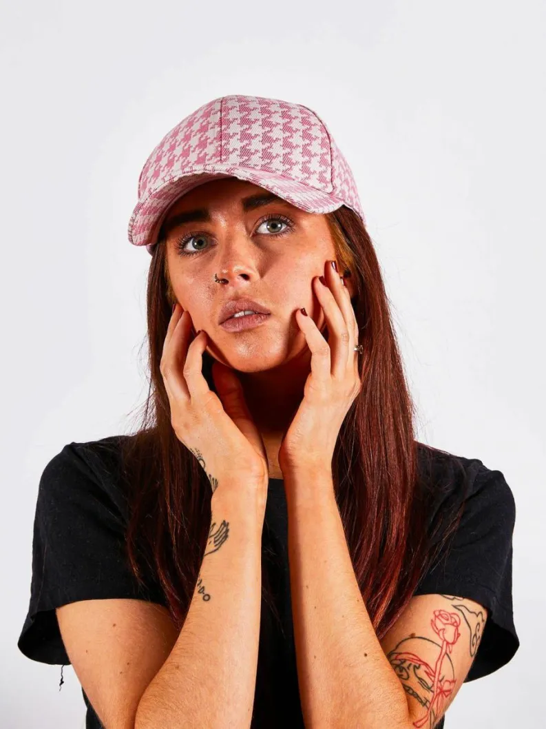 Hats & Gloves|Hats & Gloves*SVNX Dog Tooth Baseball Cap In Digital Lavender Pink