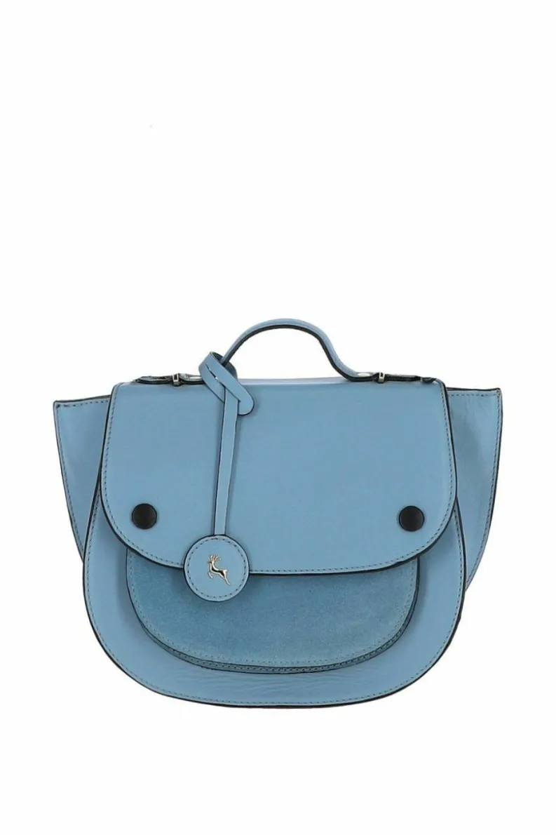 Shoulder Bags*Ashwood Leather Donata' Cambridge Style Saddlebag Light Blue