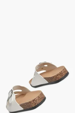 Flats|Sandals*boohoo Double Buckle Footbed Slider white