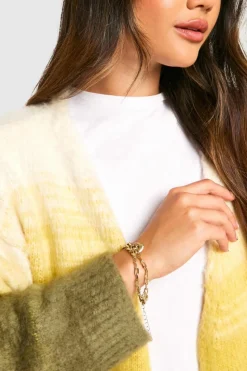 Bracelets*boohoo Double Chain Heart Pendant Bracelet gold